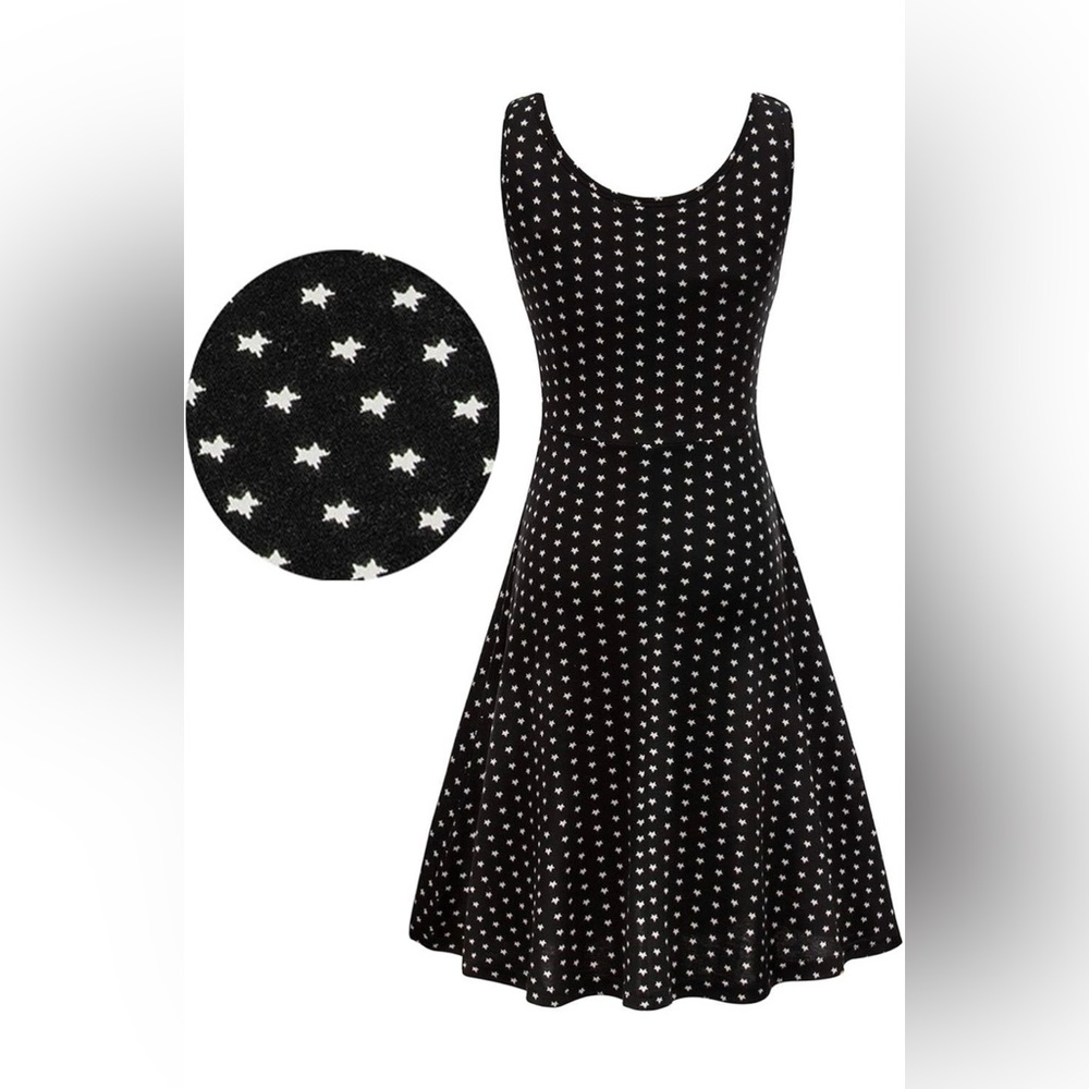 Herou summer dress with white stars. No damage.